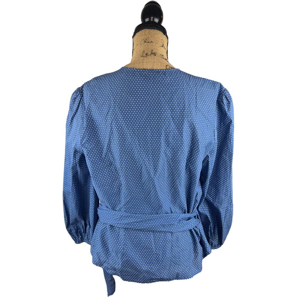 NWT Paige Aeldra Wrap Dot Print Bijou Blue White XL - Picture 2 of 6